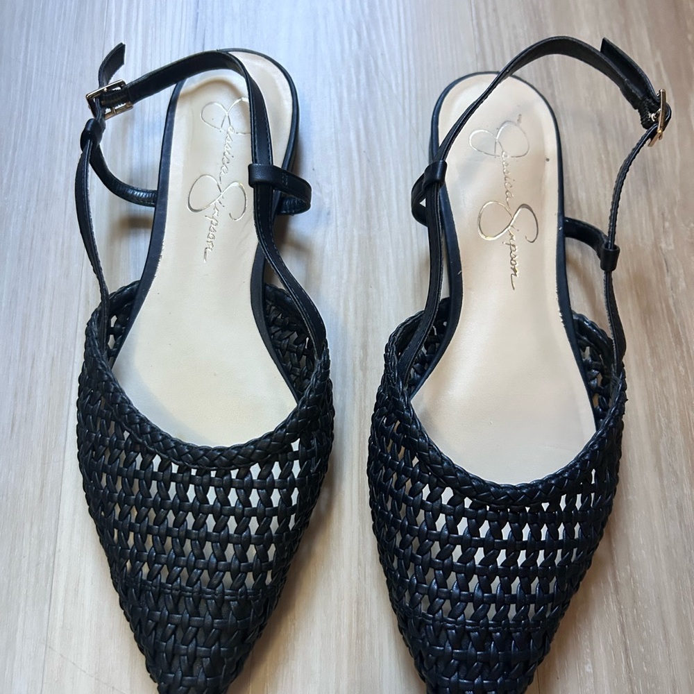 Jessica Simpson Black Woven Sandals